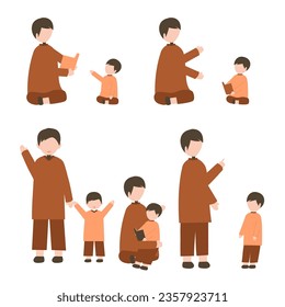 Islamic Parenting of Faceless Father and Son