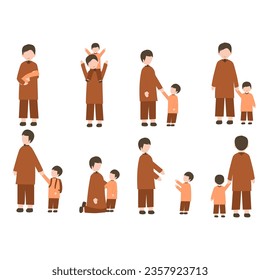 Islamic Parenting of Faceless Father and Son