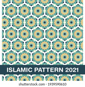 Islamic Pattern 2021 v.2 colorful vector shape, muslim and ramadan 2021 shapes 