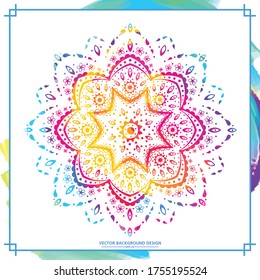 Islamic pattern, arabesque for design, Eastern style. Turquoise floral illustration.  Vector element