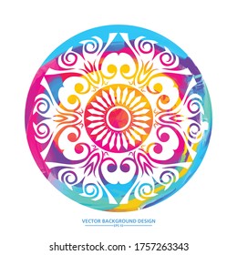 Islamic pattern, arabesque for design, Eastern style. Turquoise floral illustration. Ornate decor for invitation, greeting card, wallpaper, background, web page. Vector element