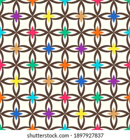 Antecedentes ornamentales de origen étnico bohemio. Patrón abstracto de flor sin soldadura. Ilustración vectorial.