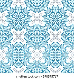 Islamic pattern. Arabic, indian, japanese motifs. Mandala seamless pattern. Ethnic bohemian background. Wrapping and scrapbook paper. Abstract flower. Print for fabric. Vector illustration