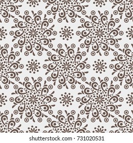 Islamic pattern. Arabic, indian, japanese motifs. Mandala seamless pattern. Ethnic bohemian background. Wrapping and scrapbook paper. Abstract flower. Print for fabric. Vector illustration.