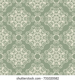 Islamic pattern. Arabic, indian, japanese motifs. Mandala seamless pattern. Ethnic bohemian background. Wrapping and scrapbook paper. Abstract flower. Print for fabric. Vector illustration.