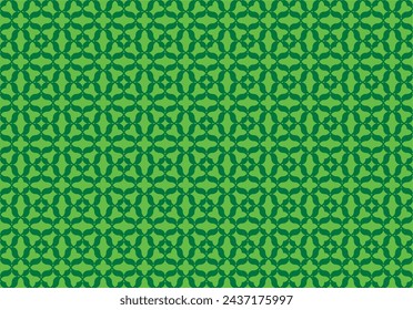 Islamic pattern background with green color, and geometric elements