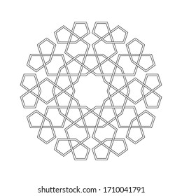 Islamic pattern. Colored vector geometric lattice mandala in arabic style