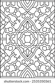 Islamic Pattern Coloring Page For adults. Coloring Page for Adults, Islamic Pattern Design.