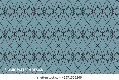 Islamic Pattern Design with Black and Cyan Colour