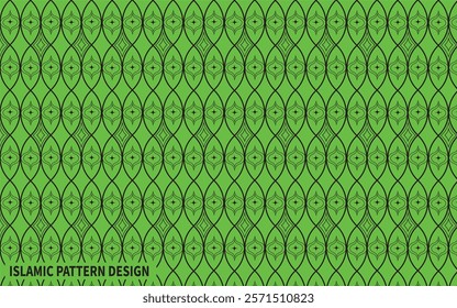 Islamic Pattern Design with Black and Green Colour
