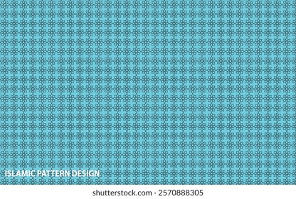 Islamic Pattern Design with Cyan and Black Colour