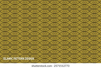 Islamic Pattern Design with Olive and Black Colour