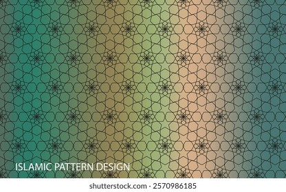 Islamic Pattern Design with Vector on Gradient Background. Premium Islamic Pattern Vector Design.