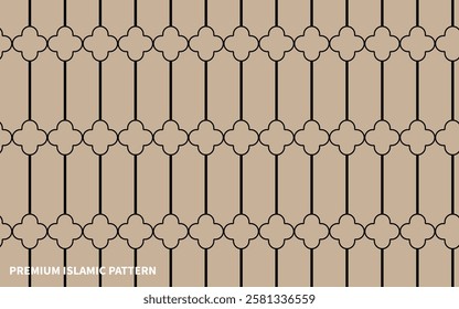 Islamic Pattern Design with vector.Black color Islamic Pattern Design.