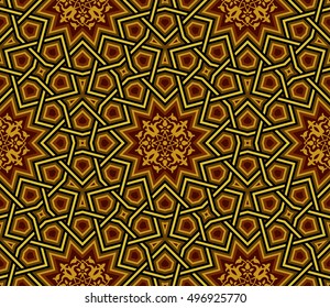 Islamic Pattern, Golden & Black Wallpaper, Vector Illustration, greeting & invitation background