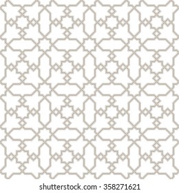 Islamic pattern grey lines with white background, Vector Illustration