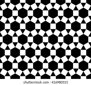 Islamic pattern with hexagons and triangles, abstract geometric pattern vector