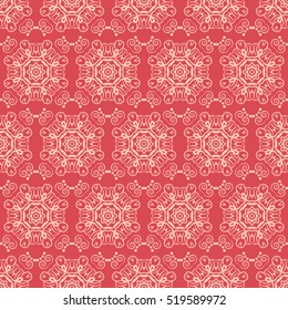 Islamic pattern. Indian, arabic, ethnic, oriental motifs. Mandala seamless pattern. Bohemian background. Print for fabric and paper. Vector illustration