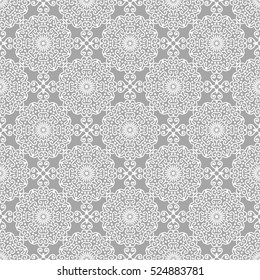 Islamic pattern. Indian, arabic, ethnic, oriental motifs. Mandala seamless pattern. Bohemian background. Print for fabric and paper. Vector illustration