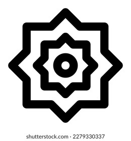 Islamic pattern in outline icon. Ornament, decoration, arabian, octagonal, religion, mosque