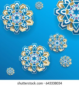 Islamic pattern. Paper art. Vector stock.