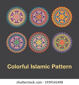 Islamic Pattern ramadan 2021 vector art, colorful islamic pattern shape 