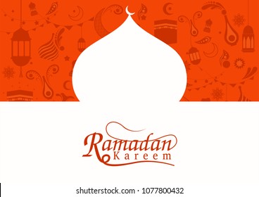 islamic pattern, ramadan kareem orange wallpaper, vector illustration