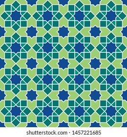 Islamic pattern. Seamless vector geometric lattice background in arabic style. Ethnic line islamic pattern.