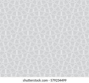 Islamic pattern. Seamless vector geometric white grey background in arabian style