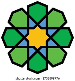Islamic pattern symbol icon, ramadan festival related vector illustration