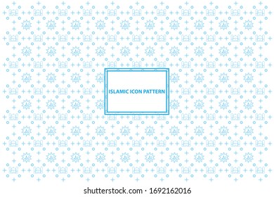Islamic Pattern Thin Line Icons for Background or Decoration to Welcome Ramadan