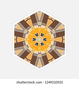 Islamic pattern. Vector abstract geometric mandala in arabic style. Isolated colorful design element on white background