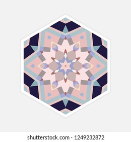 Islamic pattern. Vector abstract geometric mandala in arabic style. Isolated colorful design element on white background