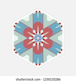 Islamic pattern. Vector abstract geometric mandala in arabic style. Isolated colorful design element on white background
