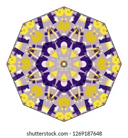 Islamic pattern. Vector abstract geometric mandala in arabic style. Isolated colorful design element on white background