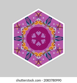Islamic pattern. Vector abstract geometric mandala in arabic style. Isolated colorful design element on white background