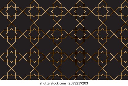 Islamic pattern vector design background in Golden Color. Premium Islamic Pattern Design.Abstract Arabian Islamic Geometric Pattern with Gold and White of Turkish Mosque Window.