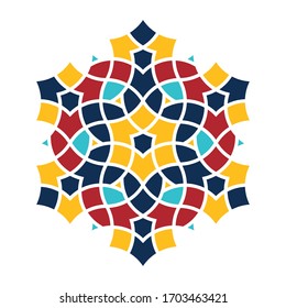Islamic pattern. Vector geometric lattice mandala in arabic style