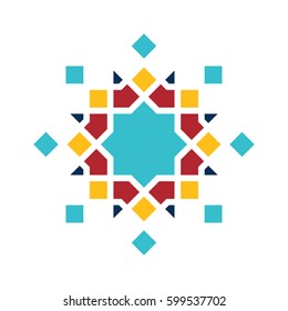 Islamic Pattern. Vector Geometric Lattice Mandala In Arabic Style