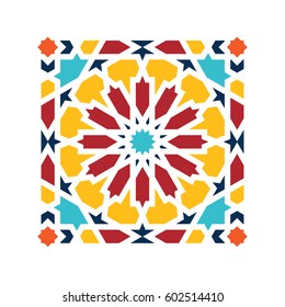 Islamic pattern. Vector geometric lattice mandala in arabic style