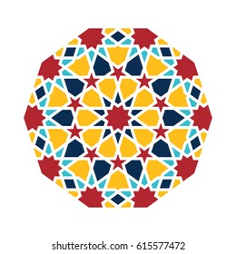 Islamic pattern. Vector geometric lattice mandala in arabic style