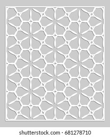 Islamic pattern. Vector geometric lattice mandala in arabic style. Tribal ethnic indian ornament. Decorative panel for card or invitation design, laser cutting, template for paper cut