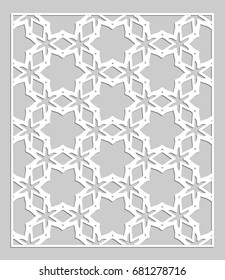 Islamic pattern. Vector geometric lattice mandala in arabic style. Tribal ethnic indian ornament. Decorative panel for card or invitation design, laser cutting, template for paper cut