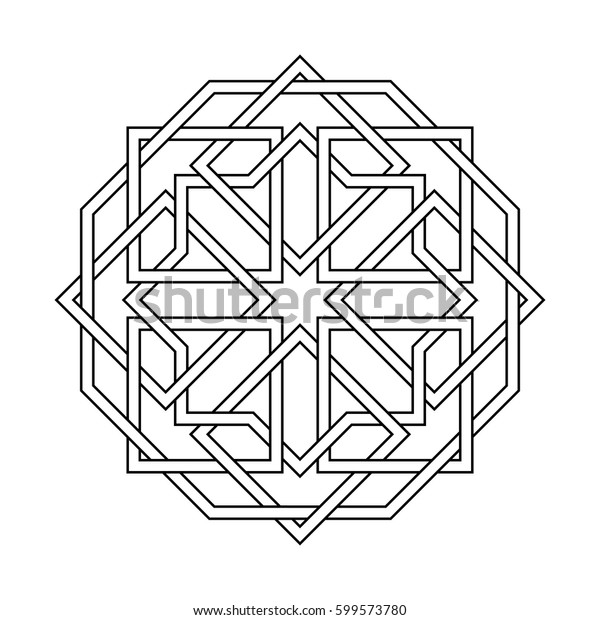 Islamic Pattern Vector Geometric Lattice Mandala Stock Vector (Royalty ...