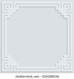 Islamic pattern white frame ornament vector background illustration