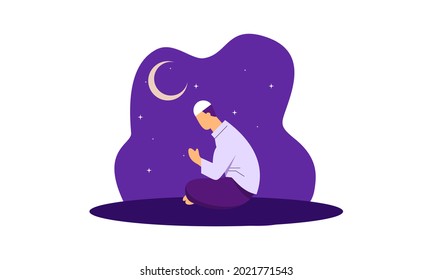 Islamic people prayer illustration vector