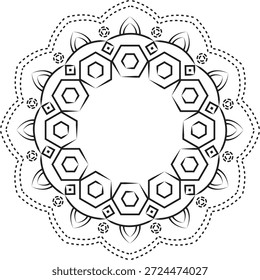 Gráfico De Vector De Ráfaga De Mandala De Polígono Islámico Para Invitaciones De Celebración De Eid E Ilustración De Decoración De Media Luna De Ramadán