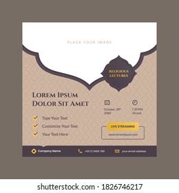 islamic poster social media template vector