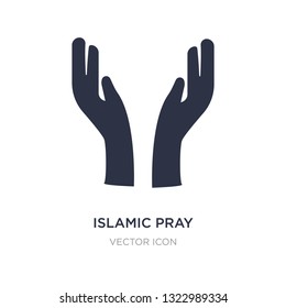 islamic pray icon on white background. Simple element illustration from Religion concept. islamic pray sign icon symbol design.