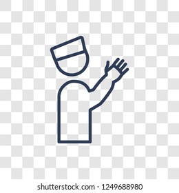 Islamic Pray icon. Trendy linear Islamic Pray logo concept on transparent background from Religion-2 collection